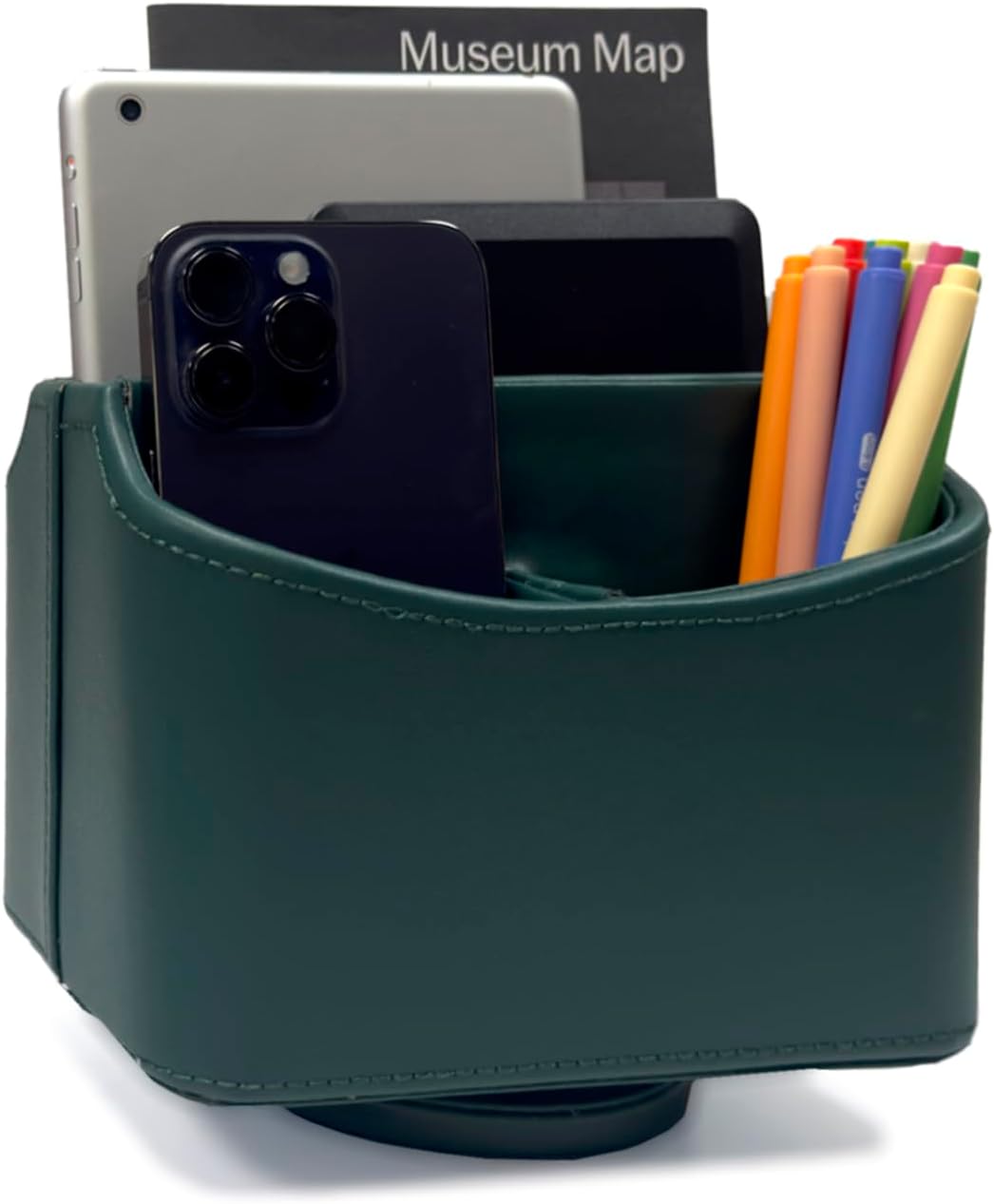 Rotating Desk Organizer, 360 Desk Spinning Caddy, Desktop TV Guide/Mail/Media/Remote Controller Holder Organizer, Beige