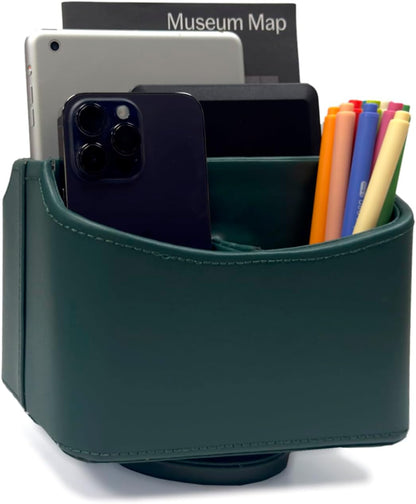 Rotating Desk Organizer, 360 Desk Spinning Caddy, Desktop TV Guide/Mail/Media/Remote Controller Holder Organizer, Beige