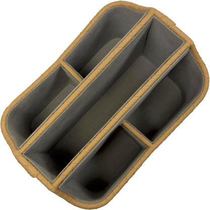 Rotating Desk Organizer, 360 Desk Spinning Caddy, Desktop TV Guide/Mail/Media/Remote Controller Holder Organizer, Beige