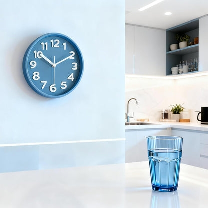 8-Inch Yellow Modern Wall Clock – Silent Non-Ticking, 3D Large Numbers, Accurate Timekeeping | Decorative Wall & Desk Clock with Stand for Living Room, Bedroom, Kitchen, or Office