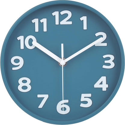 8-Inch Yellow Modern Wall Clock – Silent Non-Ticking, 3D Large Numbers, Accurate Timekeeping | Decorative Wall & Desk Clock with Stand for Living Room, Bedroom, Kitchen, or Office