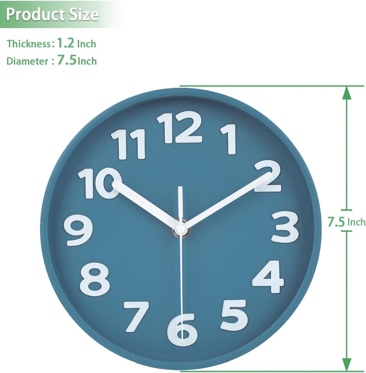 8-Inch Yellow Modern Wall Clock – Silent Non-Ticking, 3D Large Numbers, Accurate Timekeeping | Decorative Wall & Desk Clock with Stand for Living Room, Bedroom, Kitchen, or Office