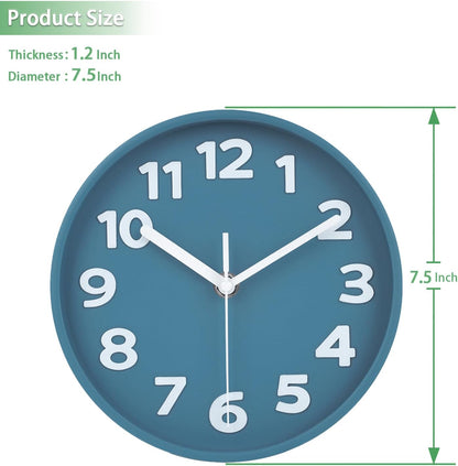 8-Inch Yellow Modern Wall Clock – Silent Non-Ticking, 3D Large Numbers, Accurate Timekeeping | Decorative Wall & Desk Clock with Stand for Living Room, Bedroom, Kitchen, or Office