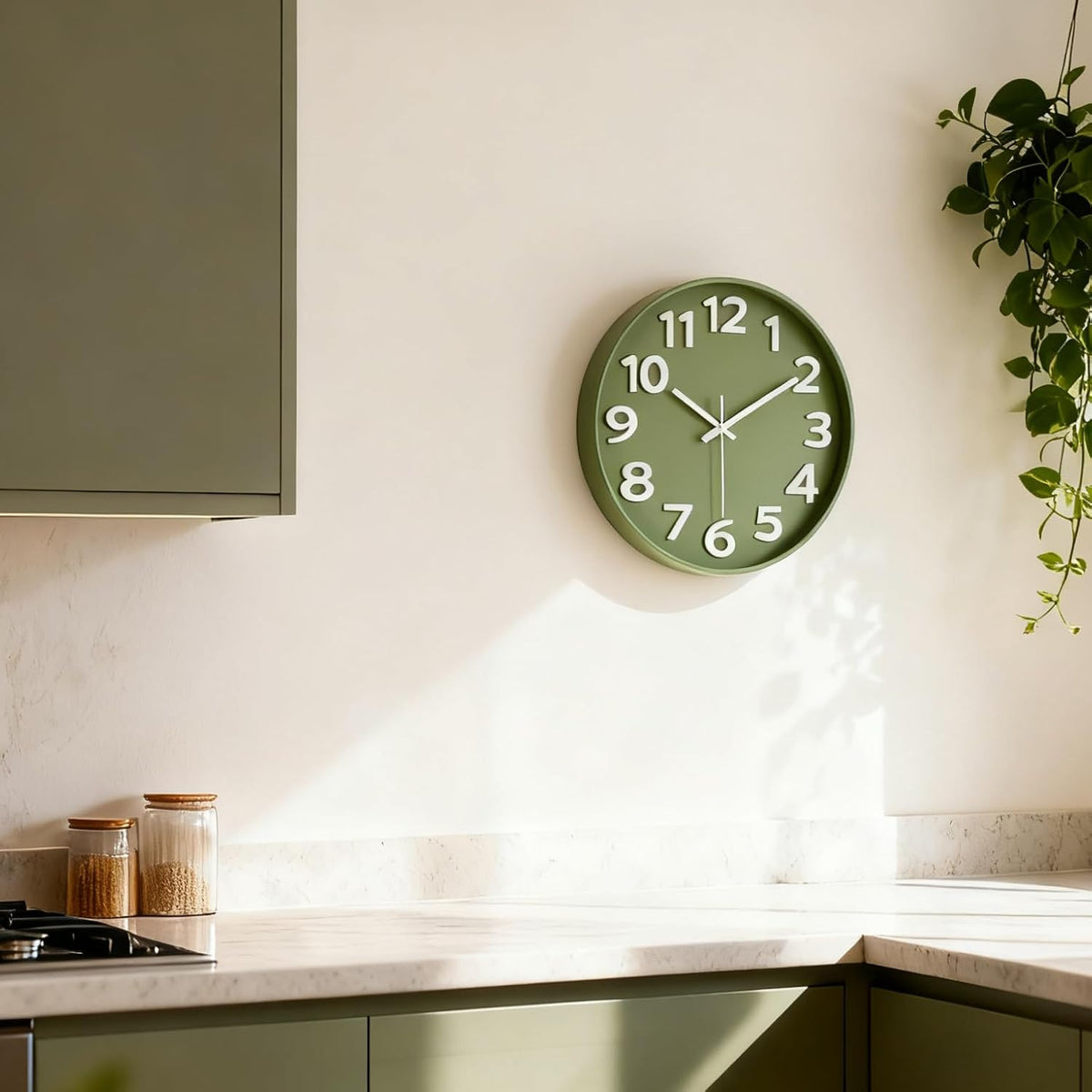 8-Inch Yellow Modern Wall Clock – Silent Non-Ticking, 3D Large Numbers, Accurate Timekeeping | Decorative Wall & Desk Clock with Stand for Living Room, Bedroom, Kitchen, or Office