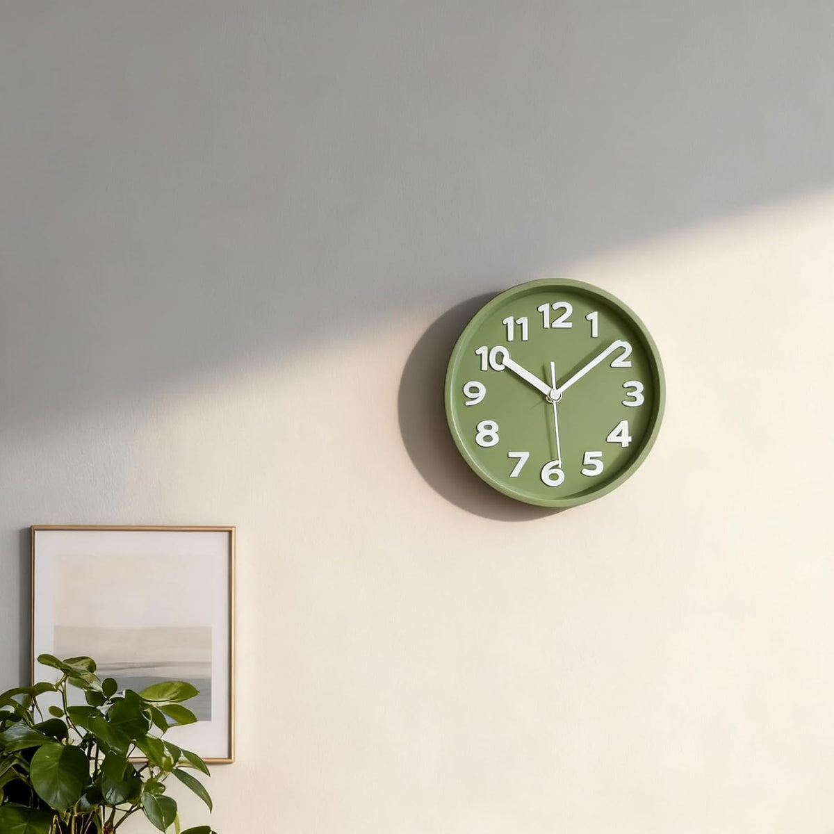 8-Inch Yellow Modern Wall Clock – Silent Non-Ticking, 3D Large Numbers, Accurate Timekeeping | Decorative Wall & Desk Clock with Stand for Living Room, Bedroom, Kitchen, or Office