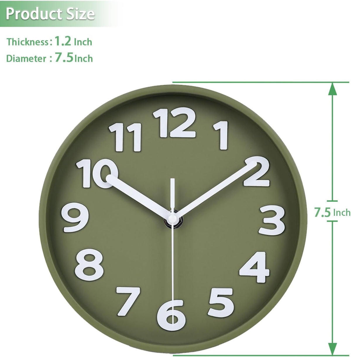 8-Inch Yellow Modern Wall Clock – Silent Non-Ticking, 3D Large Numbers, Accurate Timekeeping | Decorative Wall & Desk Clock with Stand for Living Room, Bedroom, Kitchen, or Office