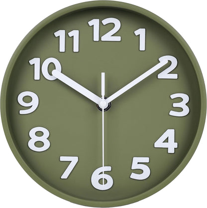 8-Inch Yellow Modern Wall Clock – Silent Non-Ticking, 3D Large Numbers, Accurate Timekeeping | Decorative Wall & Desk Clock with Stand for Living Room, Bedroom, Kitchen, or Office