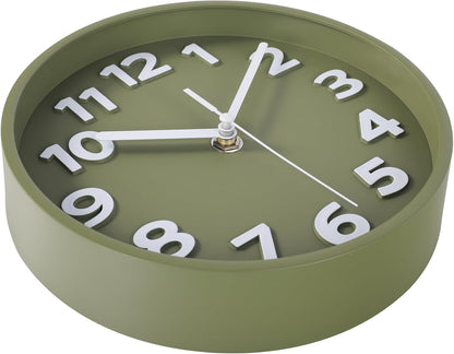 8-Inch Yellow Modern Wall Clock – Silent Non-Ticking, 3D Large Numbers, Accurate Timekeeping | Decorative Wall & Desk Clock with Stand for Living Room, Bedroom, Kitchen, or Office
