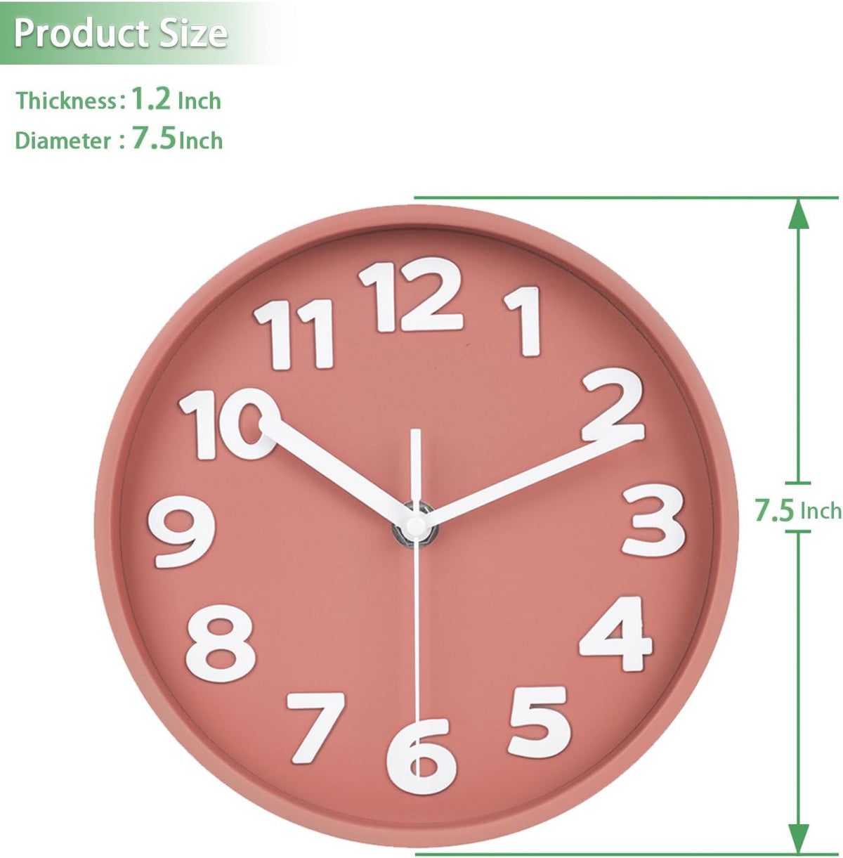 8-Inch Yellow Modern Wall Clock – Silent Non-Ticking, 3D Large Numbers, Accurate Timekeeping | Decorative Wall & Desk Clock with Stand for Living Room, Bedroom, Kitchen, or Office
