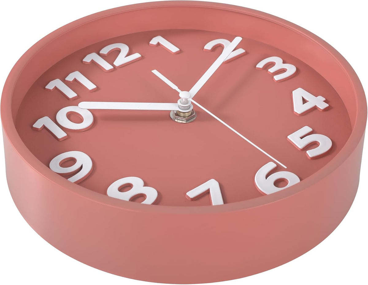 8-Inch Yellow Modern Wall Clock – Silent Non-Ticking, 3D Large Numbers, Accurate Timekeeping | Decorative Wall & Desk Clock with Stand for Living Room, Bedroom, Kitchen, or Office