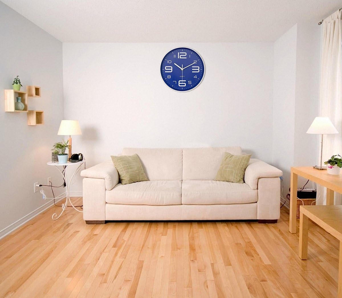 8-Inch Yellow Modern Wall Clock – Silent Non-Ticking, 3D Large Numbers, Accurate Timekeeping | Decorative Wall & Desk Clock with Stand for Living Room, Bedroom, Kitchen, or Office