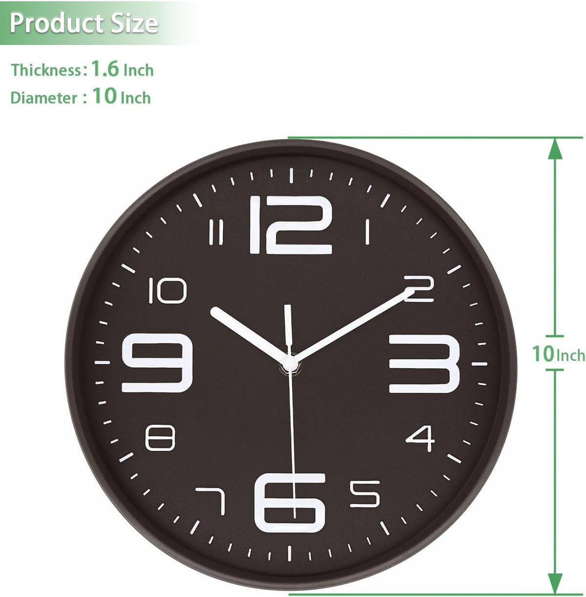 8-Inch Yellow Modern Wall Clock – Silent Non-Ticking, 3D Large Numbers, Accurate Timekeeping | Decorative Wall & Desk Clock with Stand for Living Room, Bedroom, Kitchen, or Office
