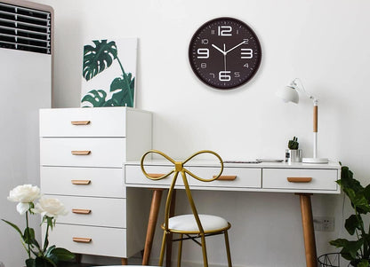 8-Inch Yellow Modern Wall Clock – Silent Non-Ticking, 3D Large Numbers, Accurate Timekeeping | Decorative Wall & Desk Clock with Stand for Living Room, Bedroom, Kitchen, or Office