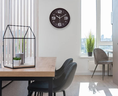 8-Inch Yellow Modern Wall Clock – Silent Non-Ticking, 3D Large Numbers, Accurate Timekeeping | Decorative Wall & Desk Clock with Stand for Living Room, Bedroom, Kitchen, or Office