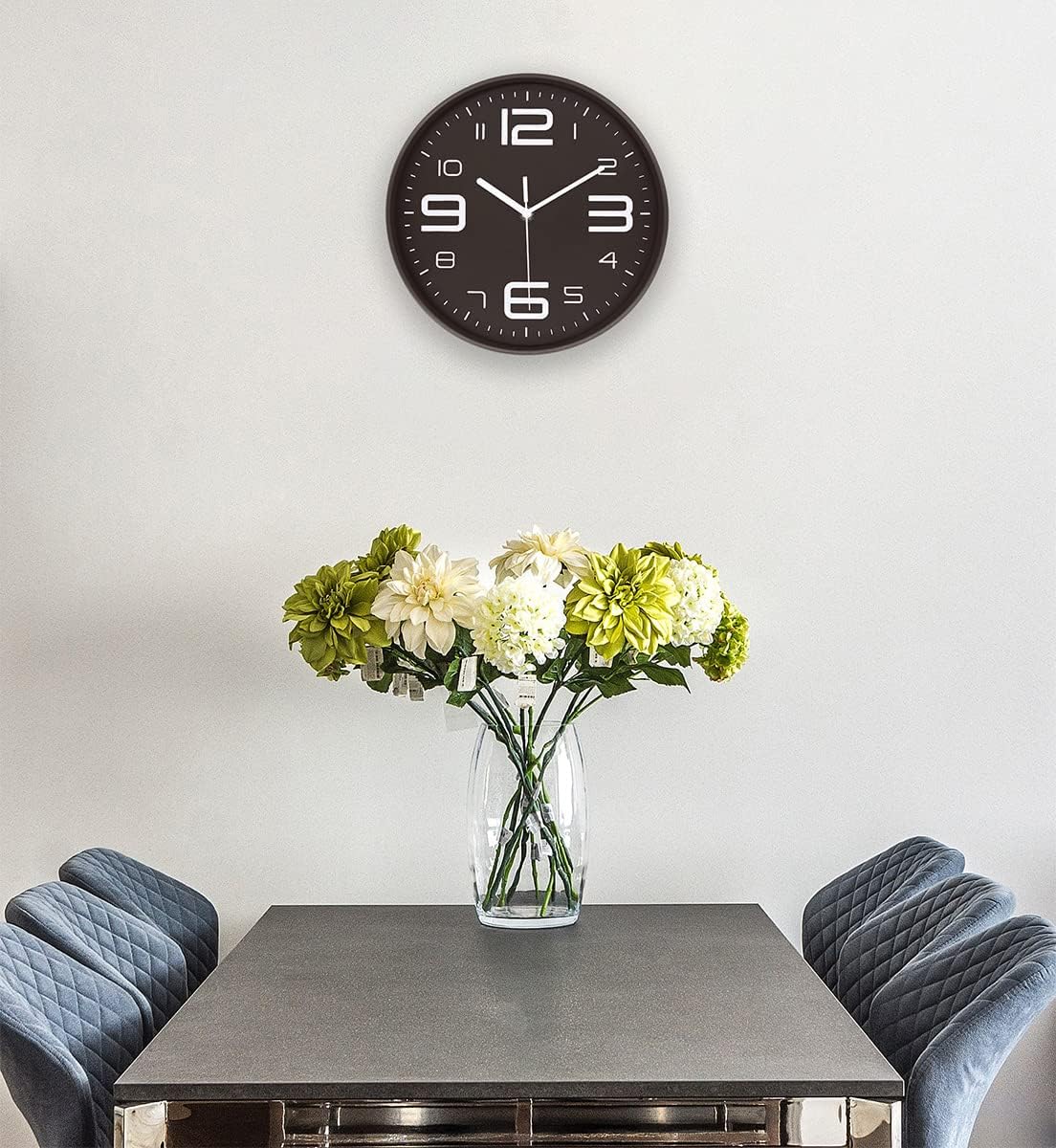 8-Inch Yellow Modern Wall Clock – Silent Non-Ticking, 3D Large Numbers, Accurate Timekeeping | Decorative Wall & Desk Clock with Stand for Living Room, Bedroom, Kitchen, or Office