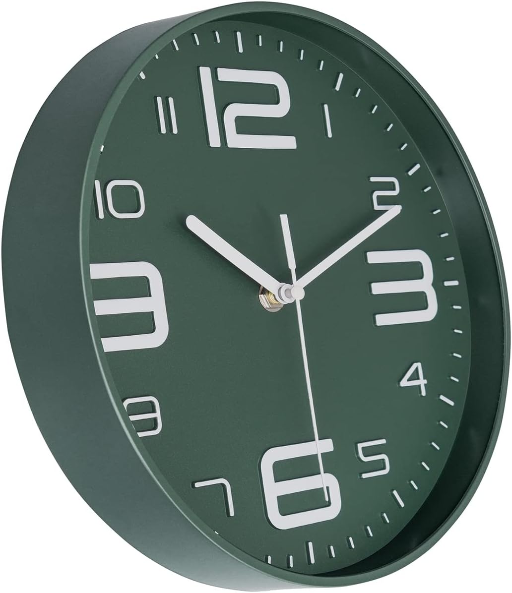 8-Inch Yellow Modern Wall Clock – Silent Non-Ticking, 3D Large Numbers, Accurate Timekeeping | Decorative Wall & Desk Clock with Stand for Living Room, Bedroom, Kitchen, or Office