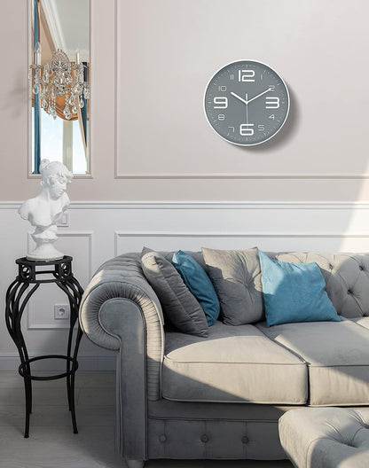8-Inch Yellow Modern Wall Clock – Silent Non-Ticking, 3D Large Numbers, Accurate Timekeeping | Decorative Wall & Desk Clock with Stand for Living Room, Bedroom, Kitchen, or Office