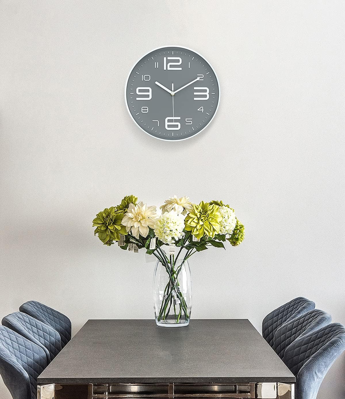 8-Inch Yellow Modern Wall Clock – Silent Non-Ticking, 3D Large Numbers, Accurate Timekeeping | Decorative Wall & Desk Clock with Stand for Living Room, Bedroom, Kitchen, or Office