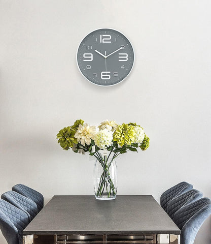 8-Inch Yellow Modern Wall Clock – Silent Non-Ticking, 3D Large Numbers, Accurate Timekeeping | Decorative Wall & Desk Clock with Stand for Living Room, Bedroom, Kitchen, or Office