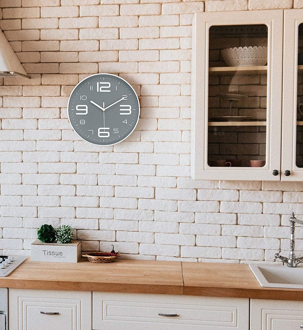 8-Inch Yellow Modern Wall Clock – Silent Non-Ticking, 3D Large Numbers, Accurate Timekeeping | Decorative Wall & Desk Clock with Stand for Living Room, Bedroom, Kitchen, or Office