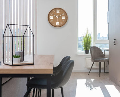 8-Inch Yellow Modern Wall Clock – Silent Non-Ticking, 3D Large Numbers, Accurate Timekeeping | Decorative Wall & Desk Clock with Stand for Living Room, Bedroom, Kitchen, or Office