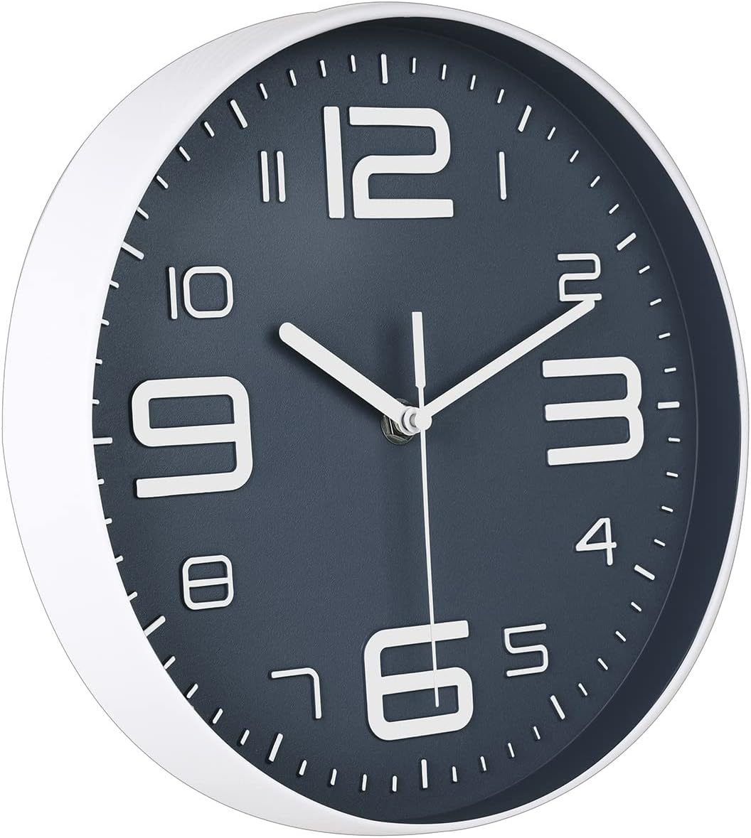 8-Inch Yellow Modern Wall Clock – Silent Non-Ticking, 3D Large Numbers, Accurate Timekeeping | Decorative Wall & Desk Clock with Stand for Living Room, Bedroom, Kitchen, or Office