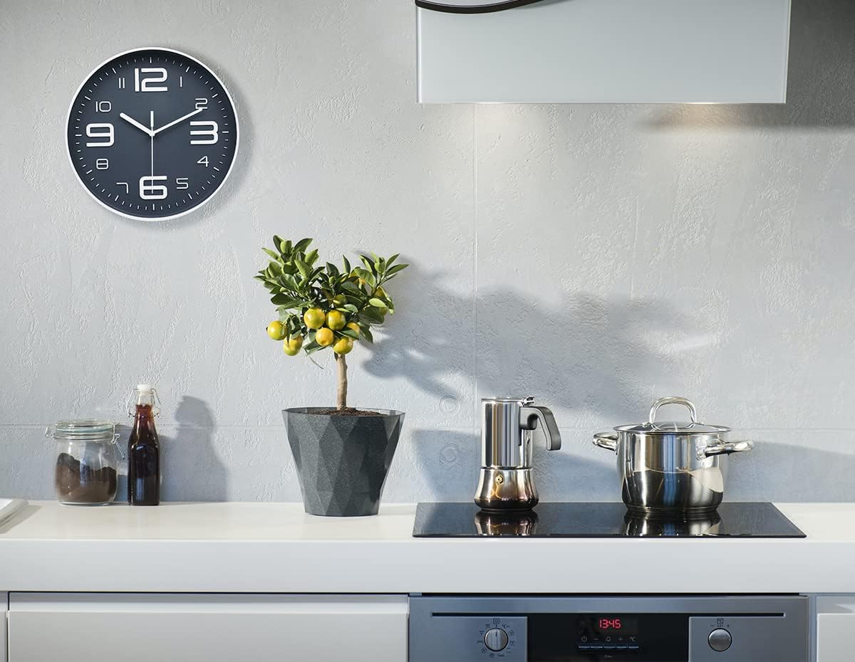 8-Inch Yellow Modern Wall Clock – Silent Non-Ticking, 3D Large Numbers, Accurate Timekeeping | Decorative Wall & Desk Clock with Stand for Living Room, Bedroom, Kitchen, or Office
