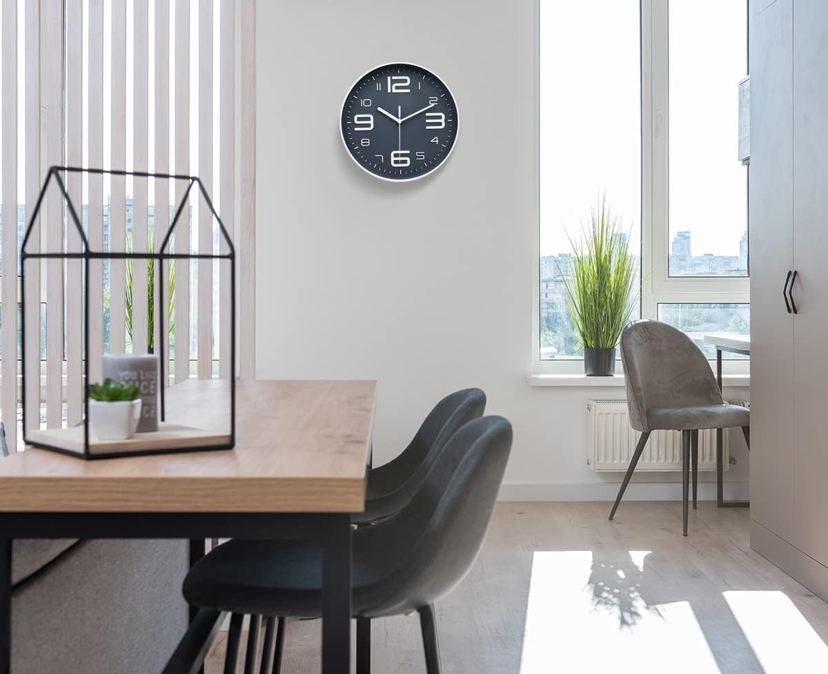 8-Inch Yellow Modern Wall Clock – Silent Non-Ticking, 3D Large Numbers, Accurate Timekeeping | Decorative Wall & Desk Clock with Stand for Living Room, Bedroom, Kitchen, or Office
