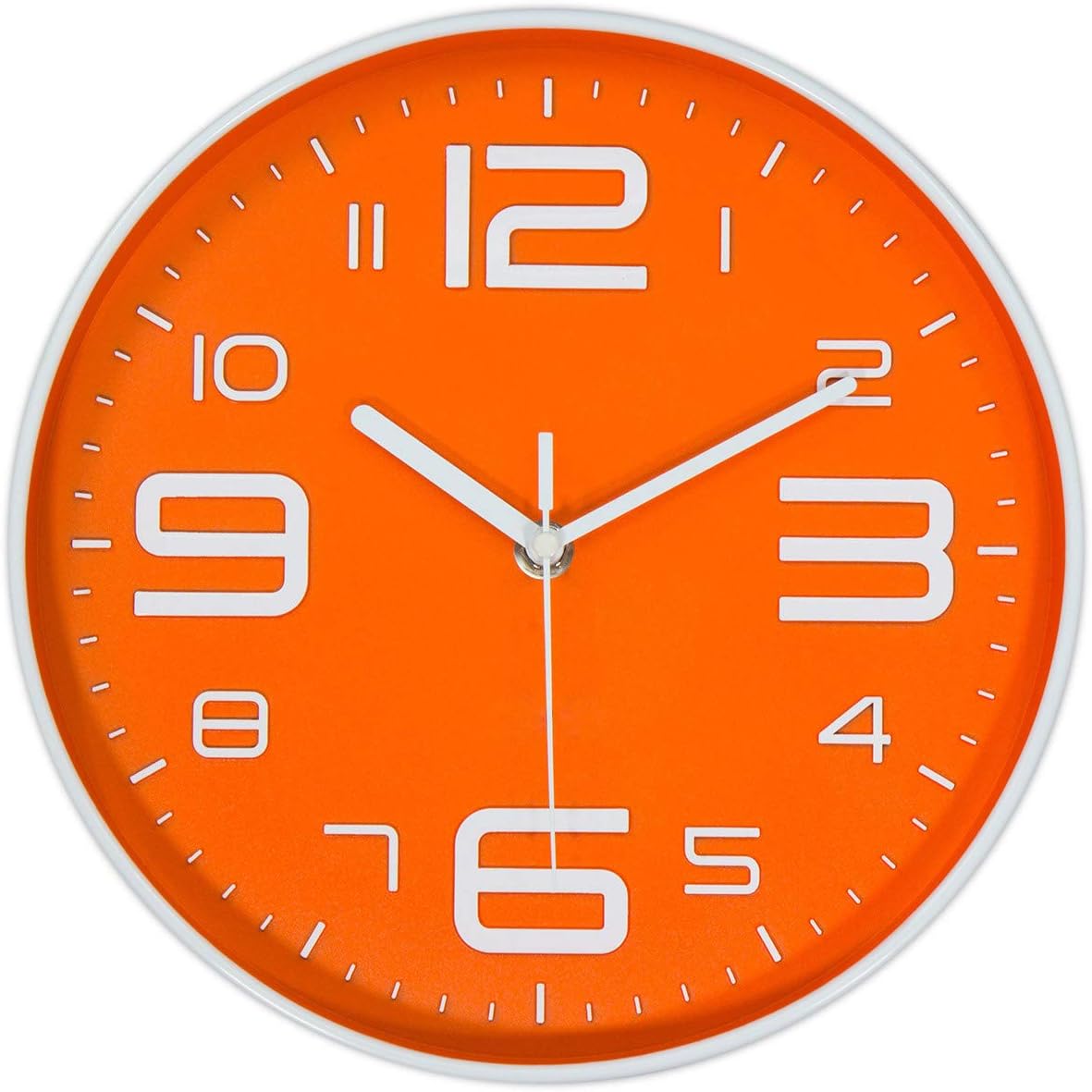 8-Inch Yellow Modern Wall Clock – Silent Non-Ticking, 3D Large Numbers, Accurate Timekeeping | Decorative Wall & Desk Clock with Stand for Living Room, Bedroom, Kitchen, or Office
