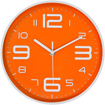 8-Inch Yellow Modern Wall Clock – Silent Non-Ticking, 3D Large Numbers, Accurate Timekeeping | Decorative Wall & Desk Clock with Stand for Living Room, Bedroom, Kitchen, or Office