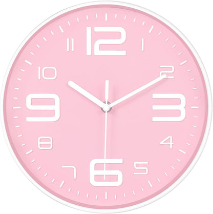 8-Inch Yellow Modern Wall Clock – Silent Non-Ticking, 3D Large Numbers, Accurate Timekeeping | Decorative Wall & Desk Clock with Stand for Living Room, Bedroom, Kitchen, or Office