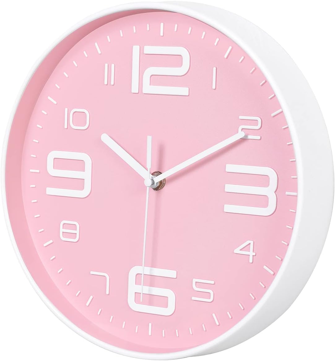 8-Inch Yellow Modern Wall Clock – Silent Non-Ticking, 3D Large Numbers, Accurate Timekeeping | Decorative Wall & Desk Clock with Stand for Living Room, Bedroom, Kitchen, or Office