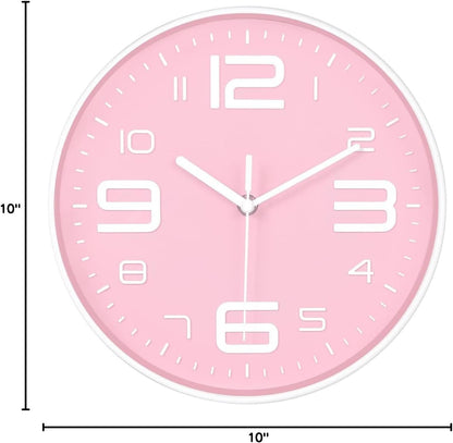 8-Inch Yellow Modern Wall Clock – Silent Non-Ticking, 3D Large Numbers, Accurate Timekeeping | Decorative Wall & Desk Clock with Stand for Living Room, Bedroom, Kitchen, or Office