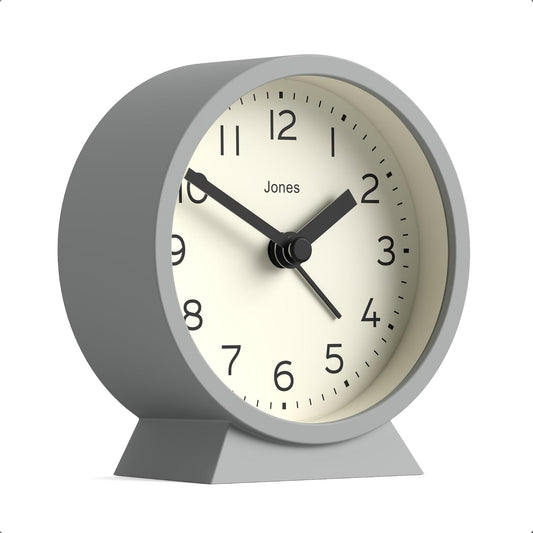 ® Midnight mini Alarm Clock | Contemporary Design | Gray | Stylish, Compact and Functional for Bedside, Desk or Shelf