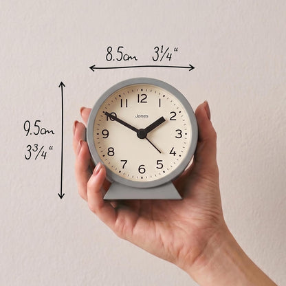 ® Midnight mini Alarm Clock | Contemporary Design | Gray | Stylish, Compact and Functional for Bedside, Desk or Shelf