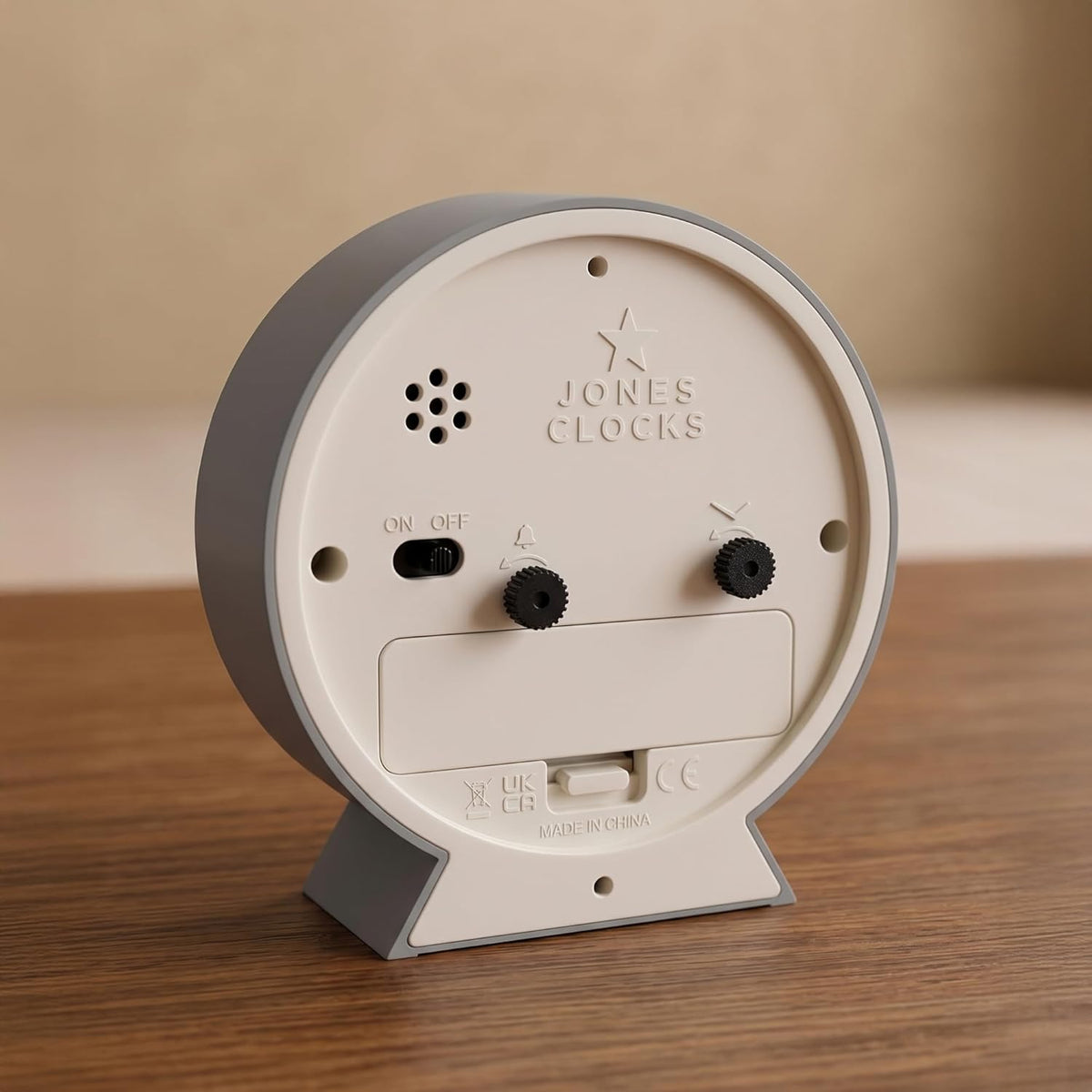 ® Midnight mini Alarm Clock | Contemporary Design | Gray | Stylish, Compact and Functional for Bedside, Desk or Shelf