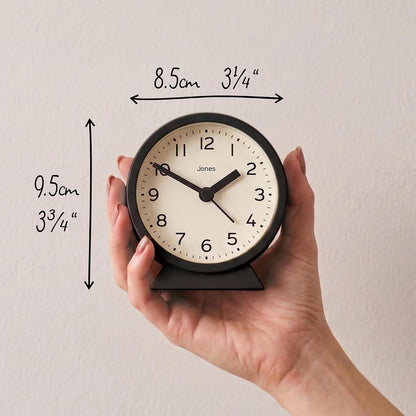 ® Midnight mini Alarm Clock | Contemporary Design | Gray | Stylish, Compact and Functional for Bedside, Desk or Shelf