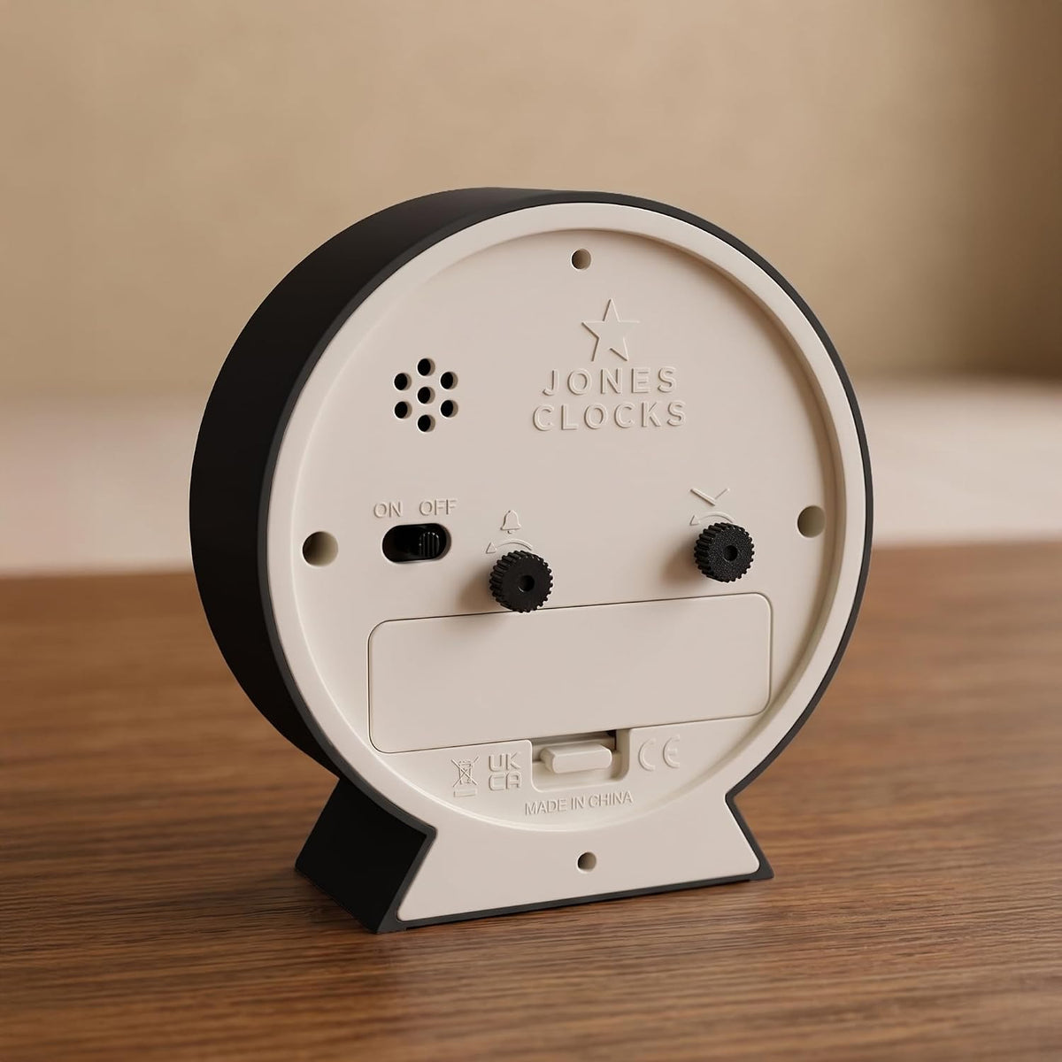 ® Midnight mini Alarm Clock | Contemporary Design | Gray | Stylish, Compact and Functional for Bedside, Desk or Shelf