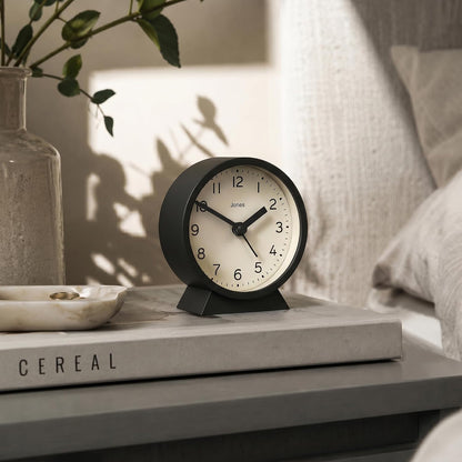 ® Midnight mini Alarm Clock | Contemporary Design | Gray | Stylish, Compact and Functional for Bedside, Desk or Shelf