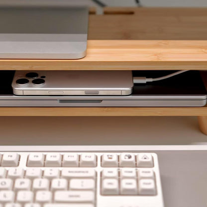 Bamboo Monitor Stand Riser with Drawer