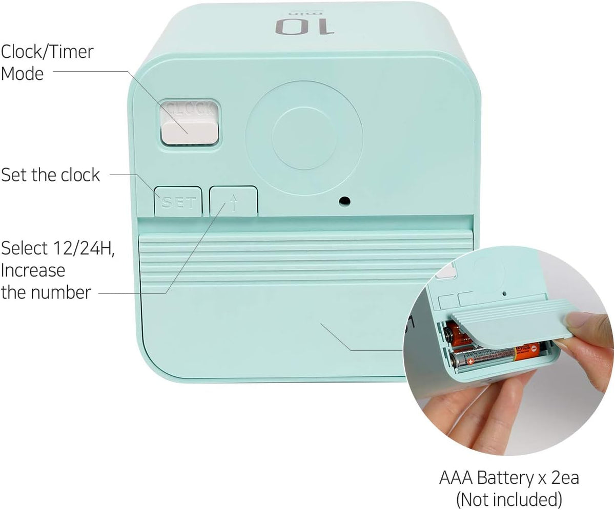 Multi Clock Time Cube Timer, Alarm, Backlight, Productivity (White)