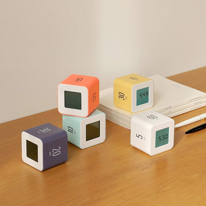 Multi Clock Time Cube Timer, Alarm, Backlight, Productivity (White)