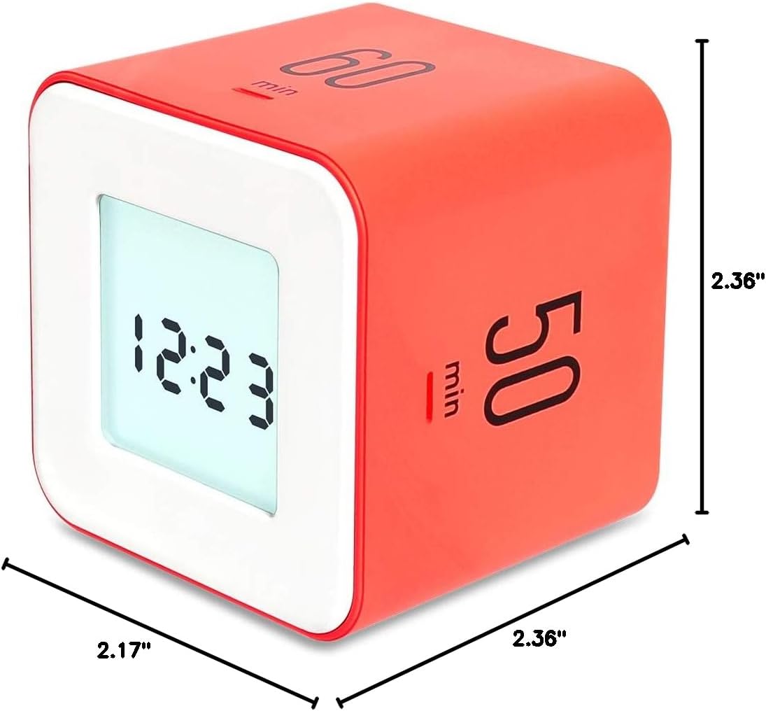 Multi Clock Time Cube Timer, Alarm, Backlight, Productivity (White)