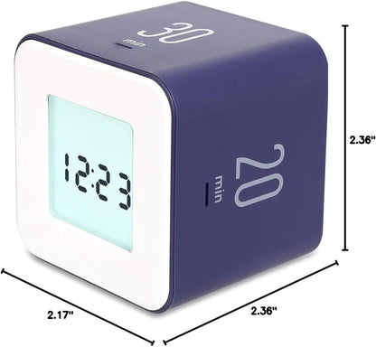 Multi Clock Time Cube Timer, Alarm, Backlight, Productivity (White)