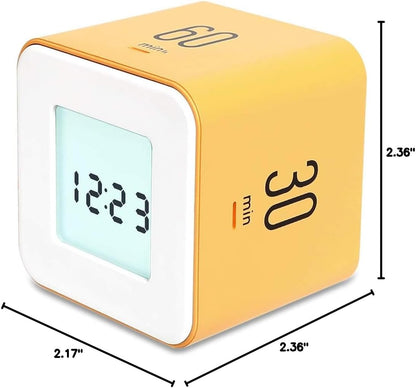 Multi Clock Time Cube Timer, Alarm, Backlight, Productivity (White)