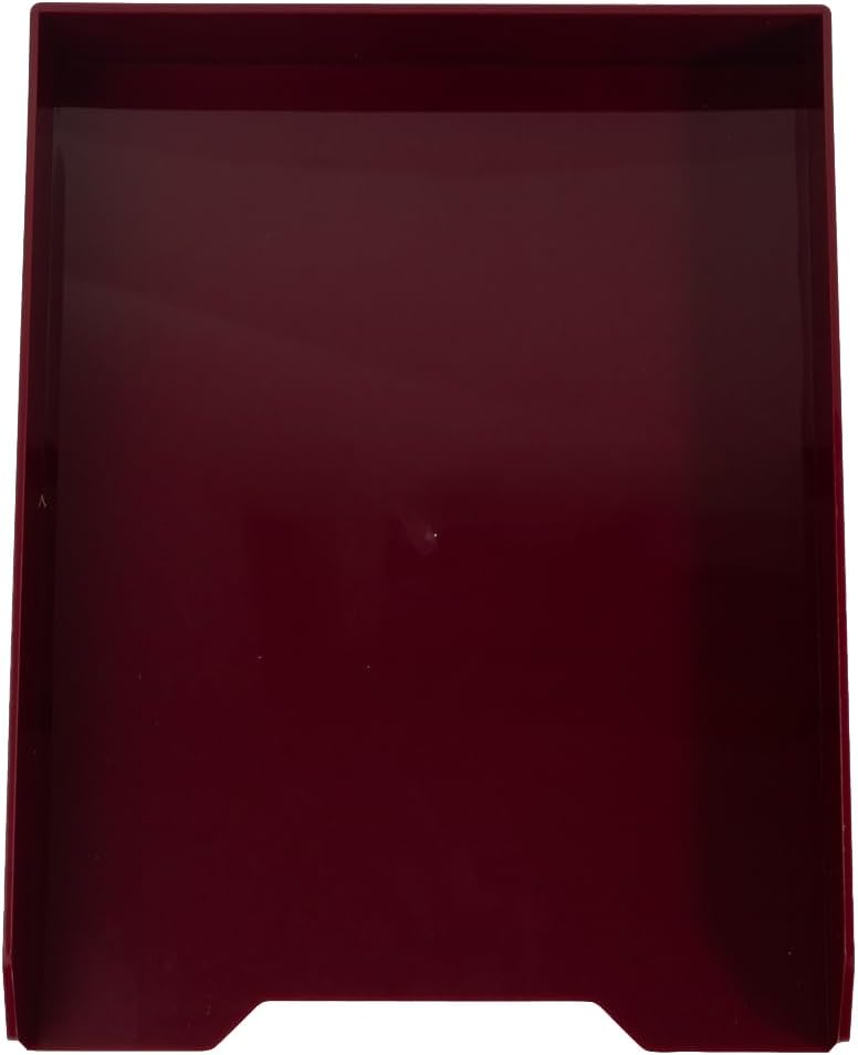 Stackable Paper Trays - Burgundy - Desktop Document, Letter, & File Organizer Tray - Sold Individually