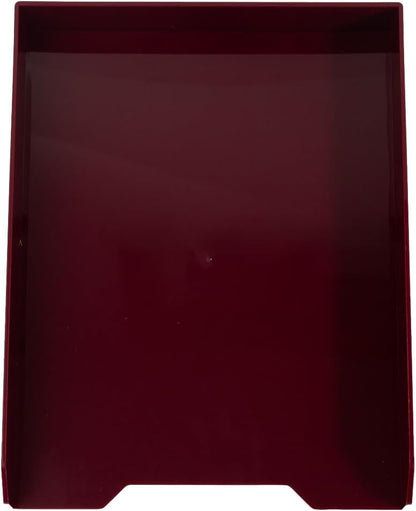 Stackable Paper Trays - Burgundy - Desktop Document, Letter, & File Organizer Tray - Sold Individually