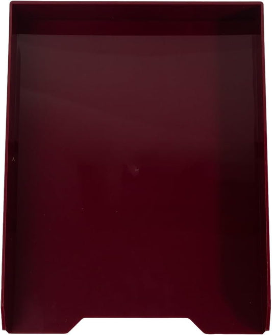 Stackable Paper Trays - Burgundy - Desktop Document, Letter, & File Organizer Tray - Sold Individually