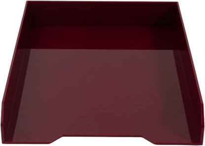 Stackable Paper Trays - Burgundy - Desktop Document, Letter, & File Organizer Tray - Sold Individually