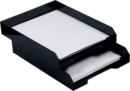 Stackable Paper Trays - Burgundy - Desktop Document, Letter, & File Organizer Tray - Sold Individually